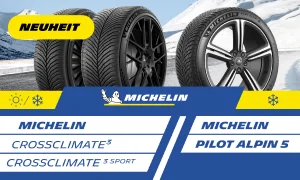 Kaufen Sie einen Satz Winter- oder Ganzjahresreifen von Michelin! Kaufen Sie einen Satz Winter- oder Ganzjahresreifen von Michelin!