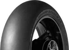Nahaufnahme der Lauffläche Dunlop Sportmax GP Racer Slick D212 190/55 R17 Rear TL M
