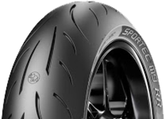 Nahaufnahme der Lauffläche Metzeler Sportec M9 RR 140/70 R17 66 H Rear TL M/C