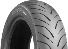 Nahaufnahme der Lauffläche Bridgestone B02 150/70-13 64 S Rear TL F