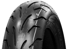 Nahaufnahme der Lauffläche Bridgestone B01 100/80-12 56 J Front/Rear TL