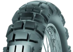 Nahaufnahme der Lauffläche Mitas E-09 110/80-19 59 R Front TL M+S
